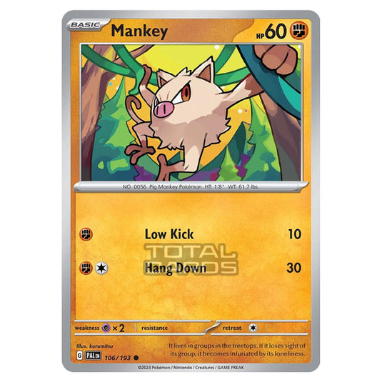 Pokemon - Scarlet & Violet - Paldea Evolved - Mankey - 106/193