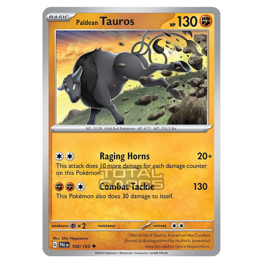 Pokemon - Scarlet & Violet - Paldea Evolved - Paldean Tauros - 108/193