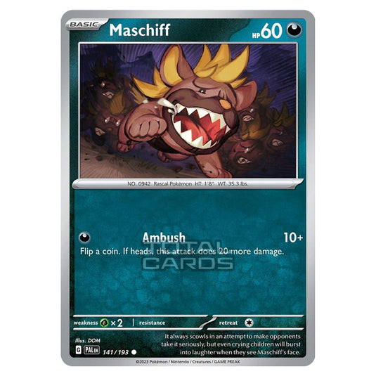 Pokemon - Scarlet & Violet - Paldea Evolved - Maschiff - 141/193