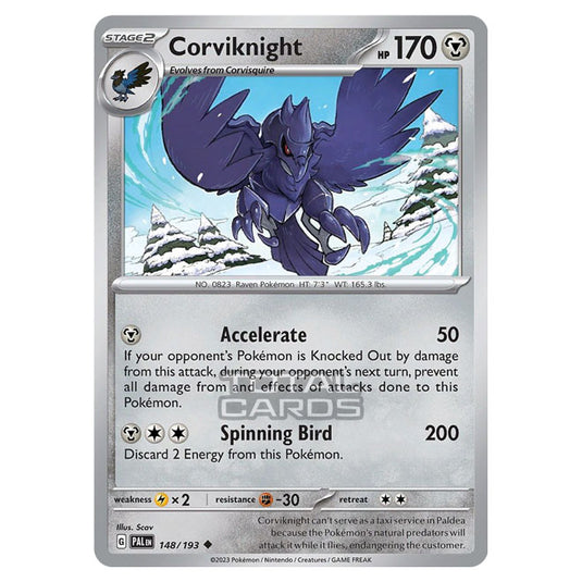 Pokemon - Scarlet & Violet - Paldea Evolved - Corviknight - 148/193