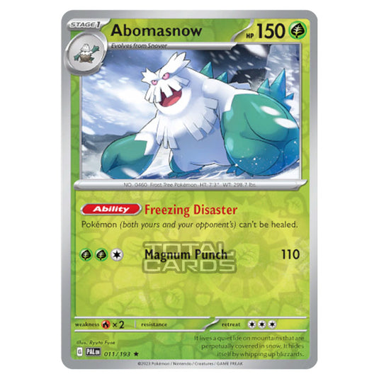 Pokemon - Scarlet & Violet - Paldea Evolved - Abomasnow - 011/193 - (Reverse Holo)