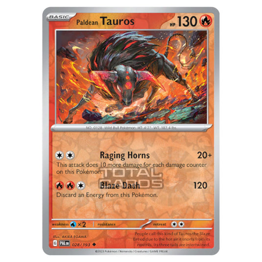 Pokemon - Scarlet & Violet - Paldea Evolved - Paldean Tauros - 028/193 - (Reverse Holo)