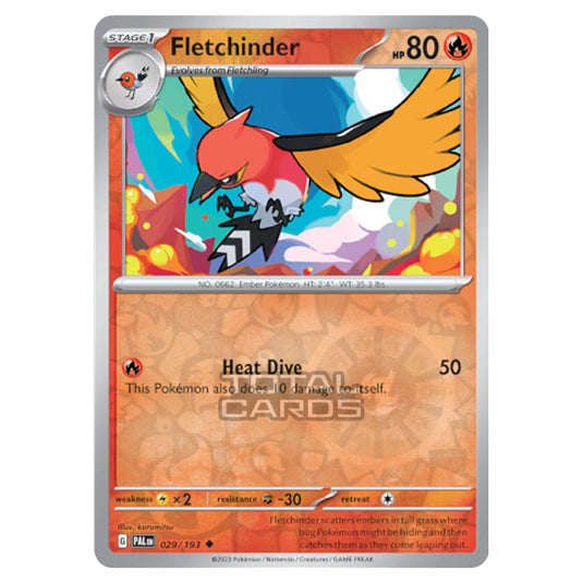 Pokemon - Scarlet & Violet - Paldea Evolved - Fletchinder - 029/193 - (Reverse Holo)