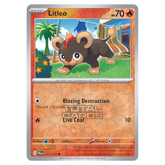 Pokemon - Scarlet & Violet - Paldea Evolved - Litleo - 031/193 - (Reverse Holo)