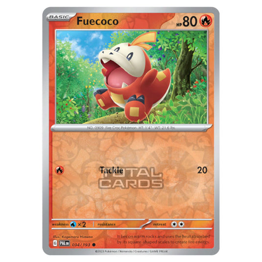 Pokemon - Scarlet & Violet - Paldea Evolved - Fuecoco - 034/193 - (Reverse Holo)