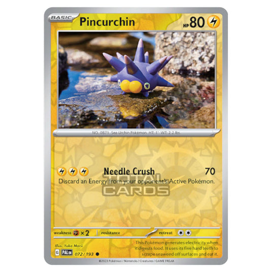 Pokemon - Scarlet & Violet - Paldea Evolved - Pincurchin - 072/193 - (Reverse Holo)