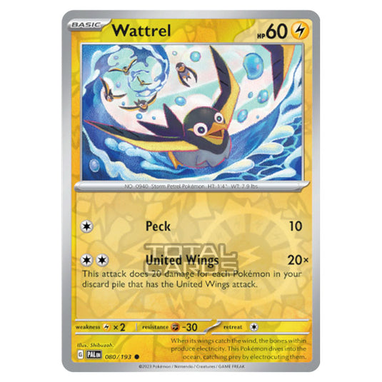 Pokemon - Scarlet & Violet - Paldea Evolved - Wattrel - 080/193 - (Reverse Holo)