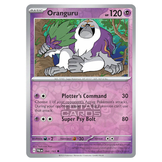 Pokemon - Scarlet & Violet - Paldea Evolved - Oranguru - 094/193 - (Reverse Holo)