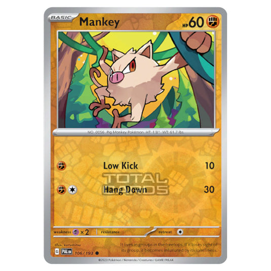 Pokemon - Scarlet & Violet - Paldea Evolved - Mankey - 106/193 - (Reverse Holo)