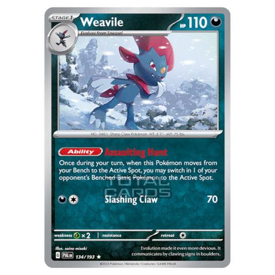 Pokemon - Scarlet & Violet - Paldea Evolved - Weavile - 134/193 - (Reverse Holo)