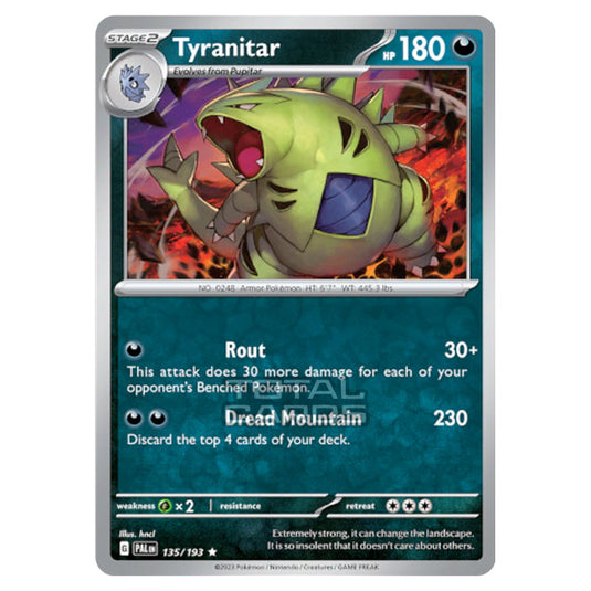 Pokemon - Scarlet & Violet - Paldea Evolved - Tyranitar - 135/193 - (Reverse Holo)