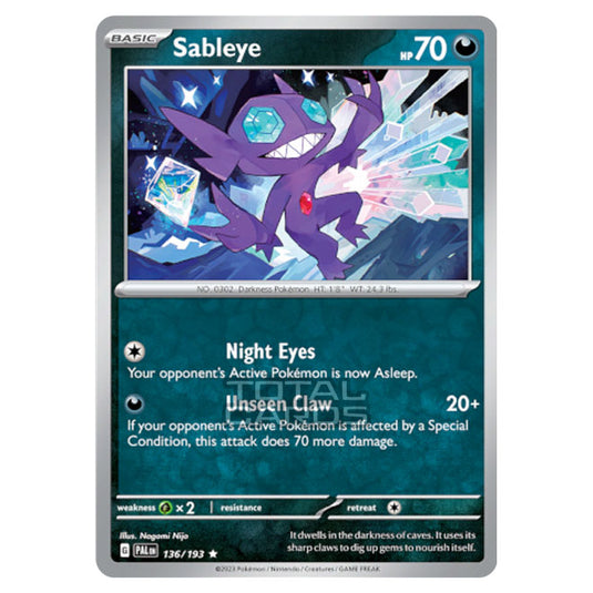 Pokemon - Scarlet & Violet - Paldea Evolved - Sableye - 136/193 - (Reverse Holo)