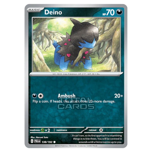 Pokemon - Scarlet & Violet - Paldea Evolved - Deino - 138/193 - (Reverse Holo)