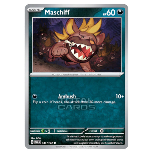 Pokemon - Scarlet & Violet - Paldea Evolved - Maschiff - 141/193 - (Reverse Holo)