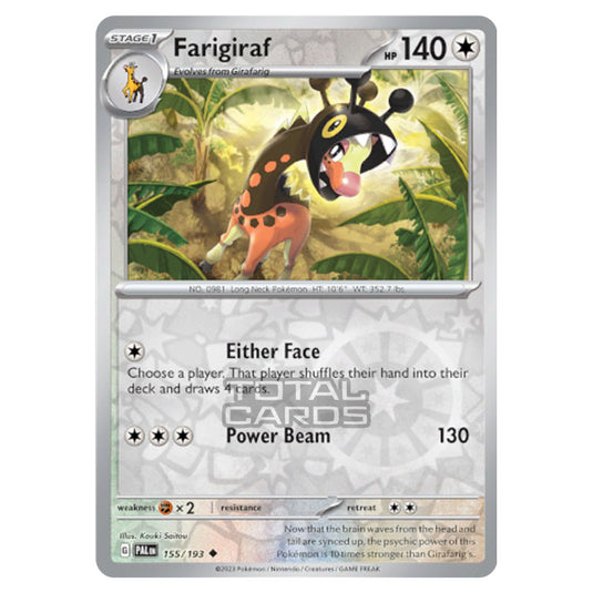 Pokemon - Scarlet & Violet - Paldea Evolved - Farigiraf - 155/193 - (Reverse Holo)