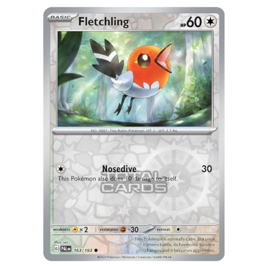 Pokemon - Scarlet & Violet - Paldea Evolved - Fletchling - 163/193 - (Reverse Holo)