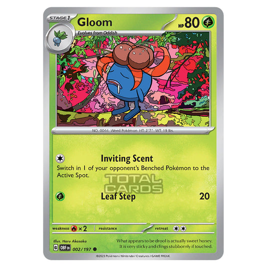 Pokemon - Scarlet & Violet - Obsidian Flames - Gloom - 002/197 Pokemon - Scarlet & Violet - Obsidian Flames - Gloom - 002/197