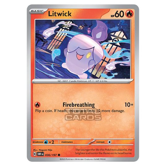 Pokemon - Scarlet & Violet - Obsidian Flames - Litwick - 036/197