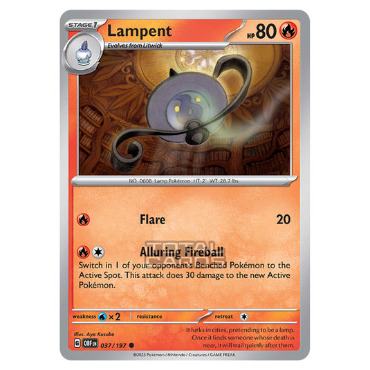 Pokemon - Scarlet & Violet - Obsidian Flames - Lampent - 037/197