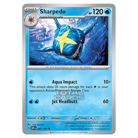 Pokemon - Scarlet & Violet - Obsidian Flames - Sharpedo - 047/197