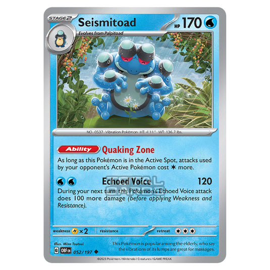 Pokemon - Scarlet & Violet - Obsidian Flames - Seismitoad - 052/197