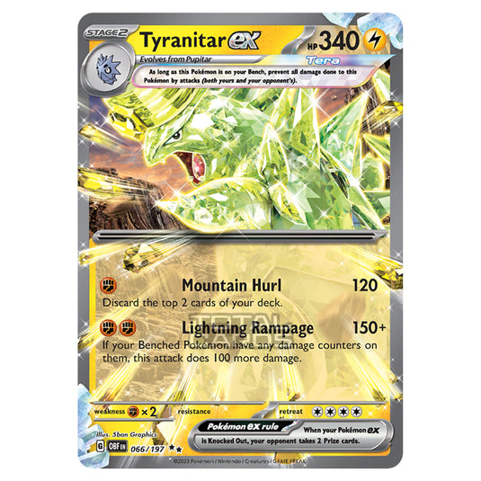 Pokemon - Scarlet & Violet - Obsidian Flames - Tyranitar ex - 066/197