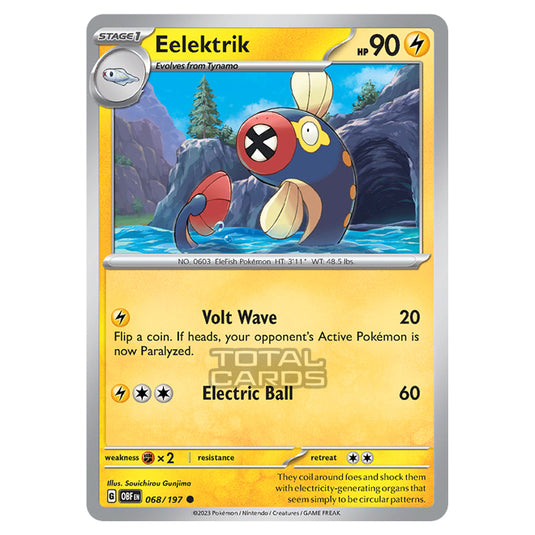 Pokemon - Scarlet & Violet - Obsidian Flames - Eelektrik - 068/197