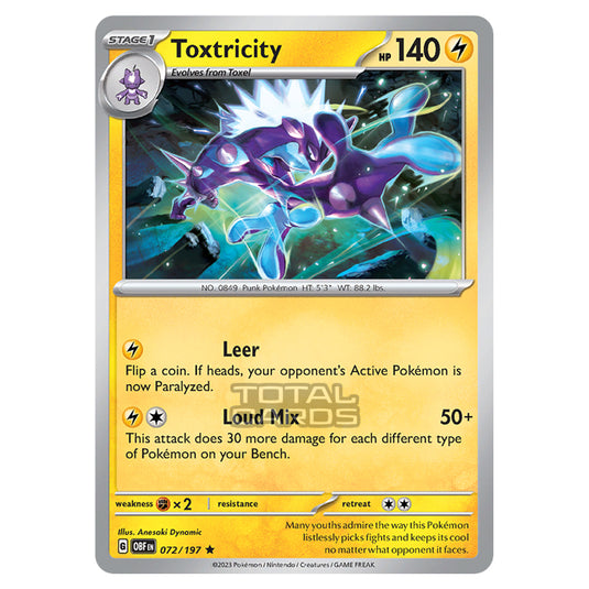 Pokemon - Scarlet & Violet - Obsidian Flames - Toxtricity - 072/197