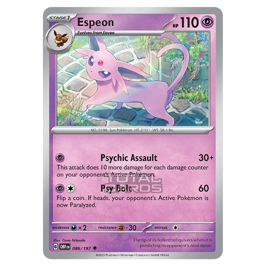 Pokemon - Scarlet & Violet - Obsidian Flames - Espeon - 086/197