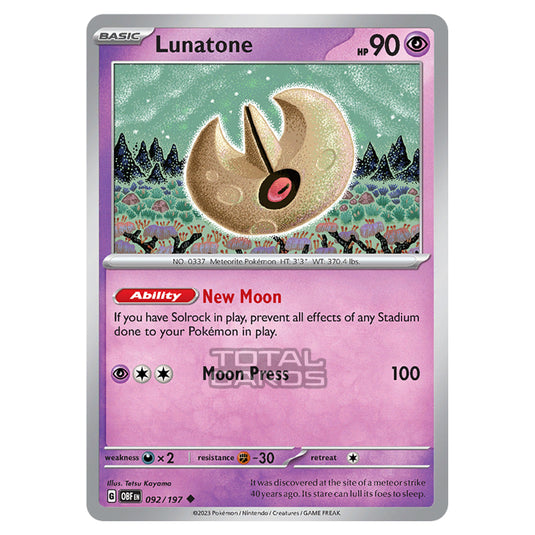 Pokemon - Scarlet & Violet - Obsidian Flames - Lunatone - 092/197