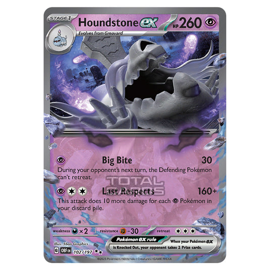 Pokemon - Scarlet & Violet - Obsidian Flames - Houndstone ex - 102/197