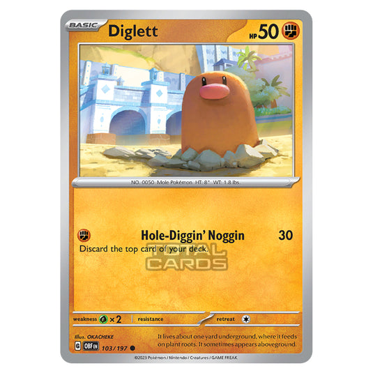 Pokemon - Scarlet & Violet - Obsidian Flames - Diglett - 103/197