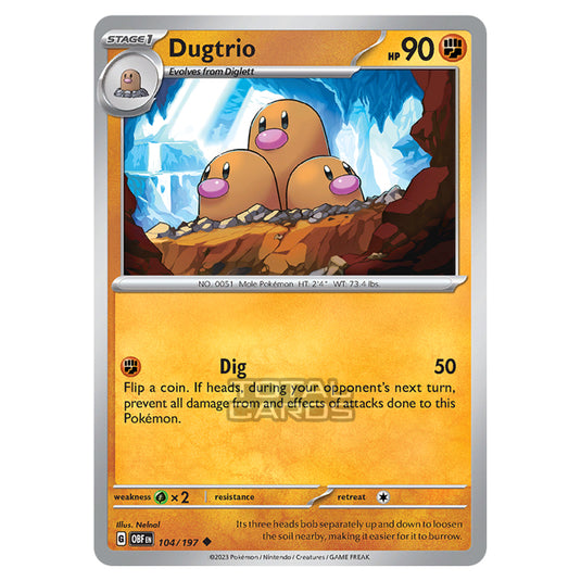 Pokemon - Scarlet & Violet - Obsidian Flames - Dugtrio - 104/197