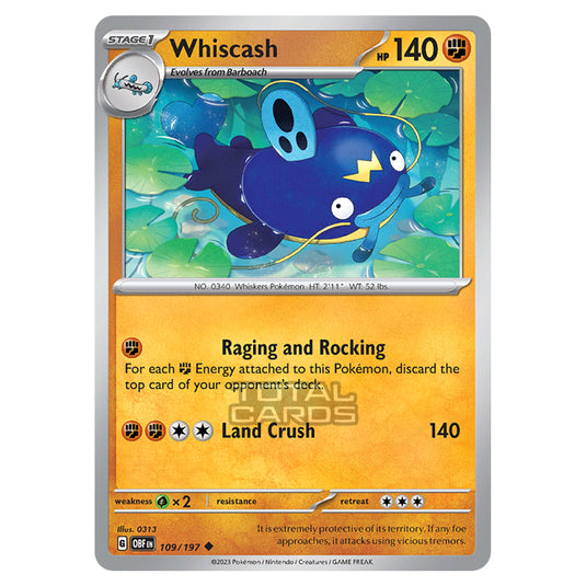 Pokemon - Scarlet & Violet - Obsidian Flames - Whiscash - 109/197