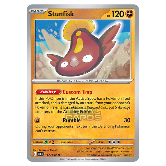 Pokemon - Scarlet & Violet - Obsidian Flames - Stunfisk - 112/197