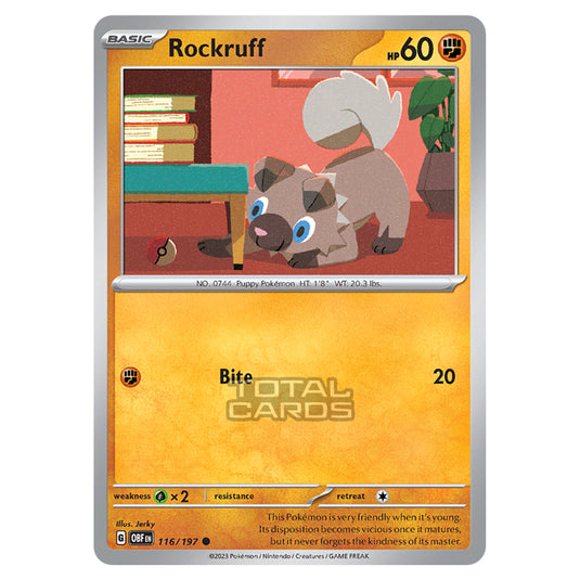 Pokemon - Scarlet & Violet - Obsidian Flames - Rockruff - 116/197