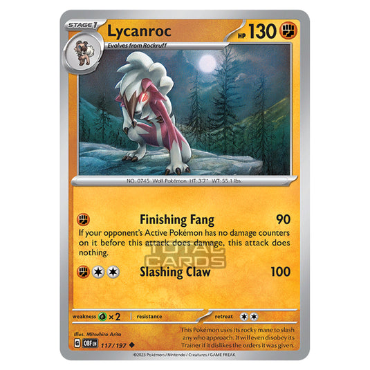 Pokemon - Scarlet & Violet - Obsidian Flames - Lycanroc - 117/197