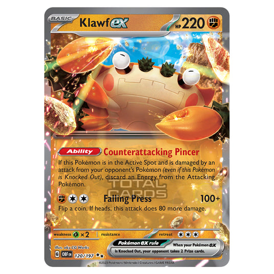 Pokemon - Scarlet & Violet - Obsidian Flames - Klawf ex - 120/197