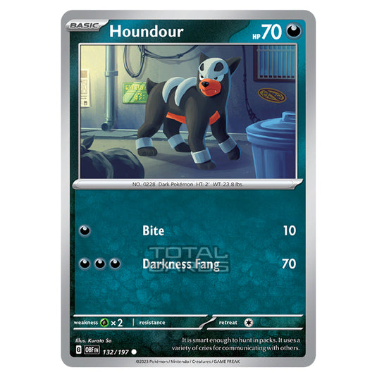 Pokemon - Scarlet & Violet - Obsidian Flames - Houndour - 132/197