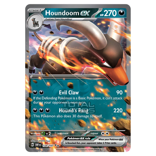 Pokemon - Scarlet & Violet - Obsidian Flames - Houndoom ex - 134/197