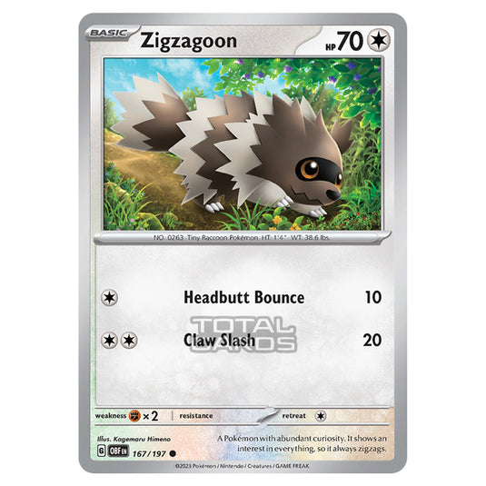 Pokemon - Scarlet & Violet - Obsidian Flames - Zigzagoon - 167/197