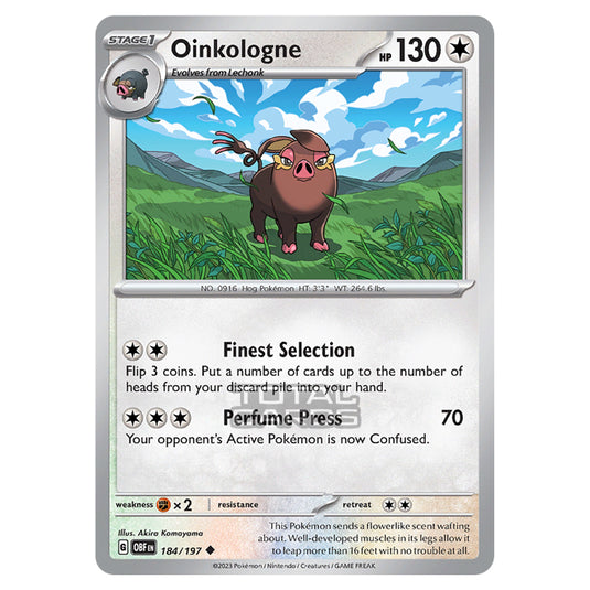 Pokemon - Scarlet & Violet - Obsidian Flames - Oinkologne - 184/197