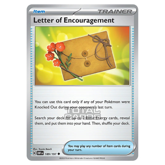 Pokemon - Scarlet & Violet - Obsidian Flames - Letter of Encouragement - 189/197