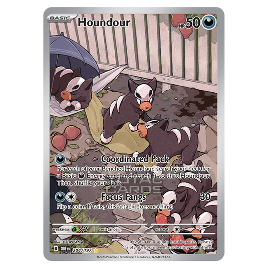 Pokemon - Scarlet & Violet - Obsidian Flames - Houndour - 204/197