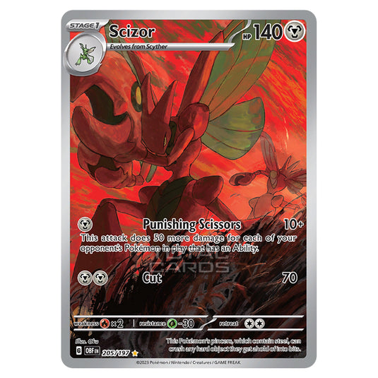 Pokemon - Scarlet & Violet - Obsidian Flames - Scizor - 205/197