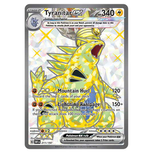 Pokemon - Scarlet & Violet - Obsidian Flames - Tyranitar ex - 211/197