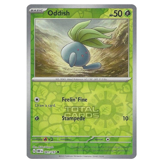 Pokemon - Scarlet & Violet - Obsidian Flames - Oddish - 001/197 - (Reverse Holo)