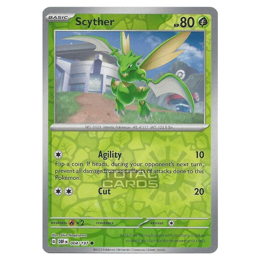 Pokemon - Scarlet & Violet - Obsidian Flames - Scyther - 004/197 - (Reverse Holo)