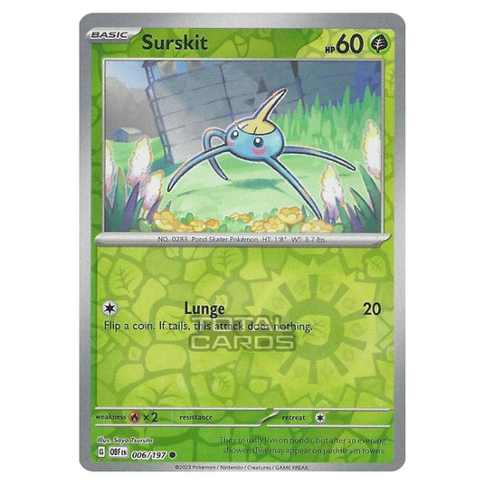 surskit pokemon card Pokemon - Scarlet & Violet - Obsidian Flames - Surskit - 006/197