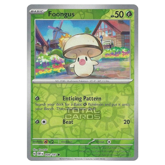 Pokemon - Scarlet & Violet - Obsidian Flames - Foongus - 009/197 - (Reverse Holo)